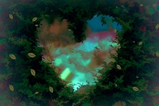 Aqua Green Autumn Heart