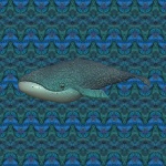 Blue Whale On Kaleidoscope Pattern