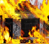 Building On Fire Background