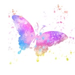Butterfly Paint Splatter Watercolor