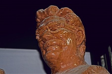 Clay Bust Head Glazed
