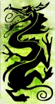 Dragon On Green Abstract
