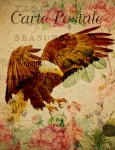 Eagle Vintage Floral Postcard