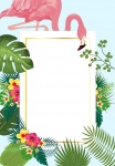 Flamingo Tropical Invitation Card