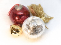Flat Lay Christmas Ornaments