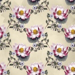 Floral Waterlily Wallpaper Vintage