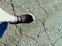 Foot Walking On Cracks