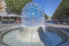 Fountain In The Center Of Reims