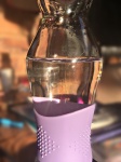 Glas Water Bottle, Purple Sleeve