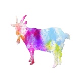 Goat Watercolor Painting Clipart