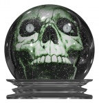 Green Skull Snow Globe