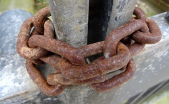Locked Gate With Rusty Chain