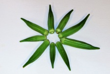 Okra Displayed In Star Design
