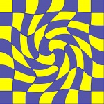 Op-Art Spiral In A Yellow-blue