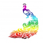 Peacock Rainbow Colors Clipart