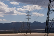 Power Lines Desert Cloudy