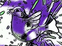 Purple Sketched Bird
