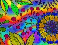 Rainbow Flowers And Hearts