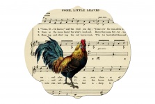 Rooster Vintage Musical Notes