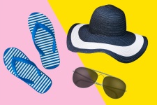 Summer Accessories Hat, Flip Flops