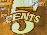 Vintage Five Cents Sign