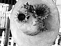 Vintage Hat With Sunflowers