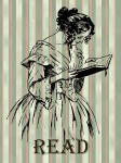 Vintage Wallpaper Woman Reading