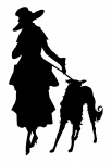 Woman And Dog Silhouette