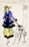 Woman, Dog Vintage Postcard