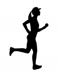 Woman, Girl Running,Silhouette