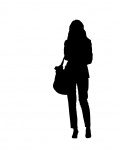 Woman Shopping Silhouette Clipart