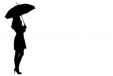 Woman Under Umbrella Silhouette