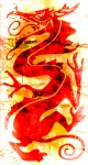 Yellow-Red Abstract Dragon