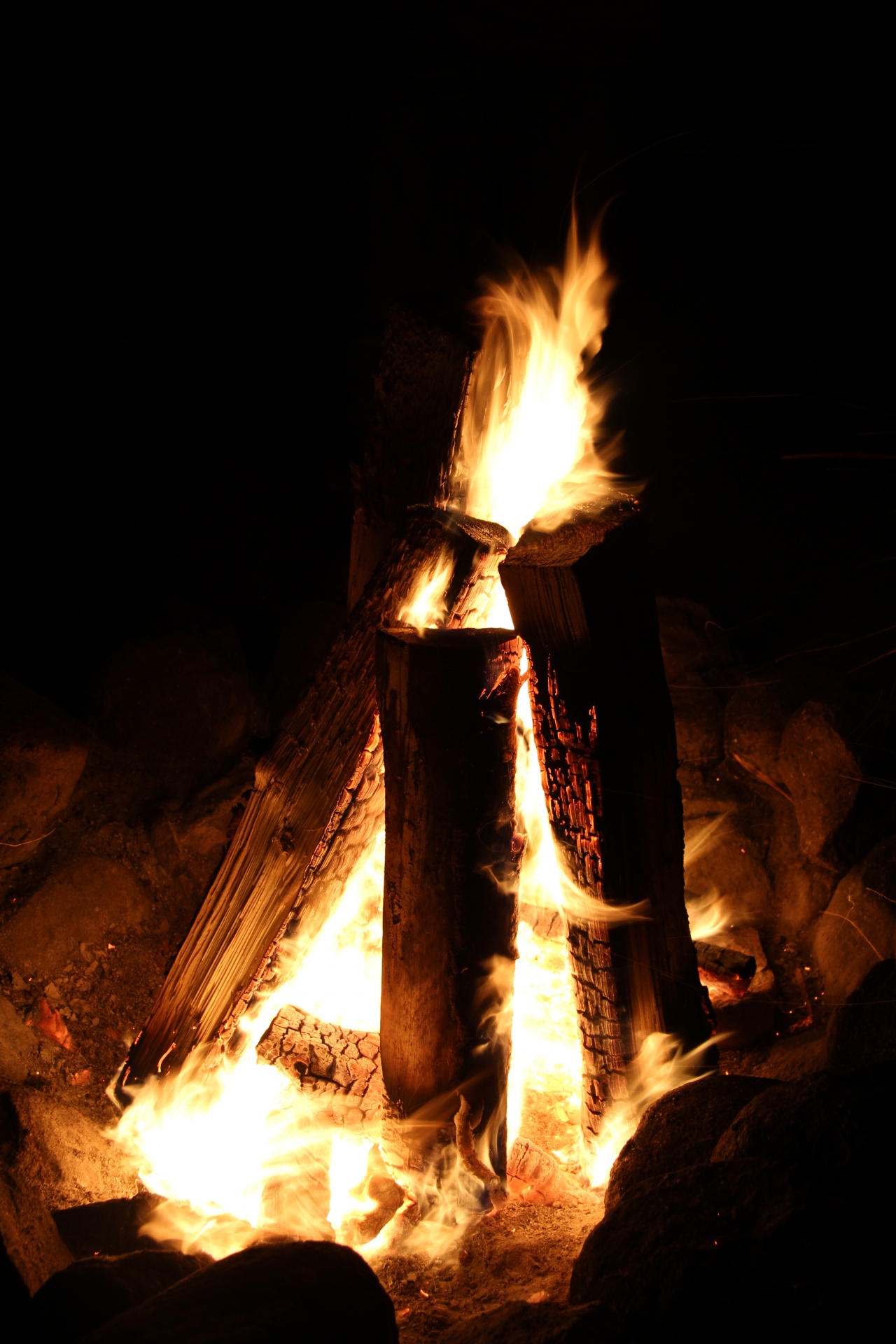 A late night campfire