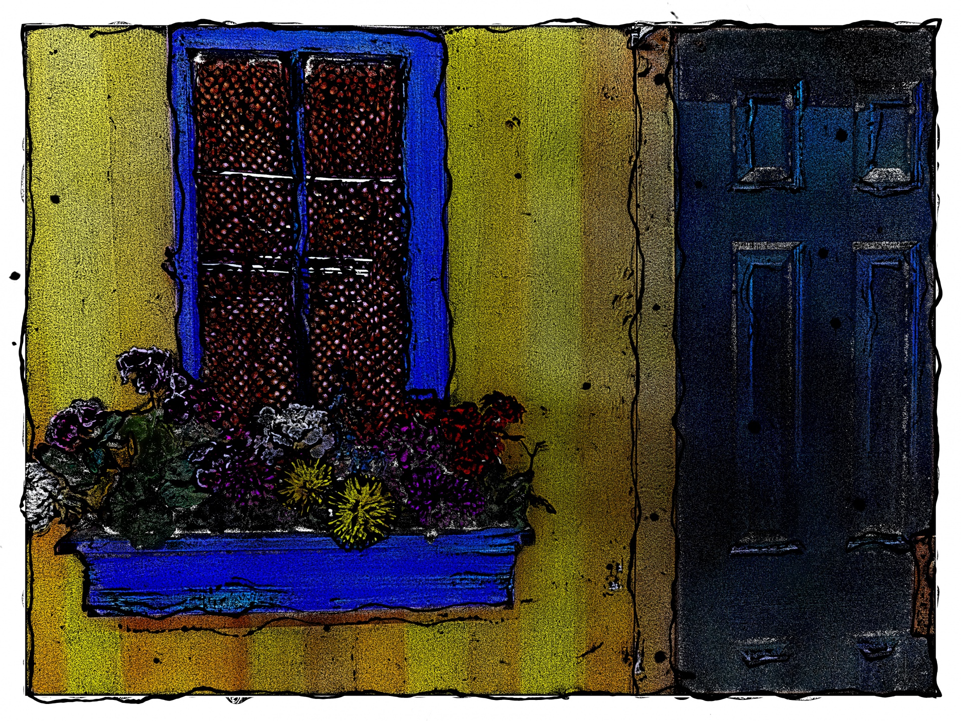 Blue Window Yellow Wall 2