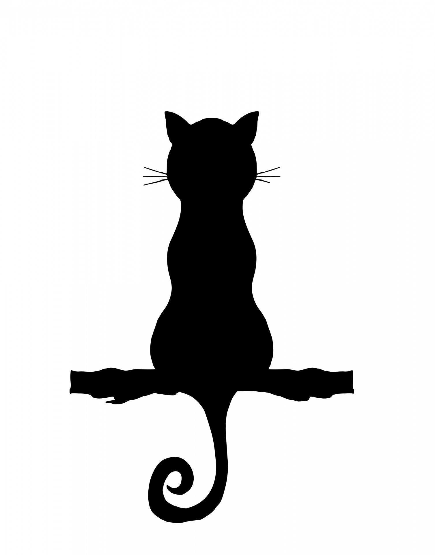 Cat Silhouette Sitting Clipart