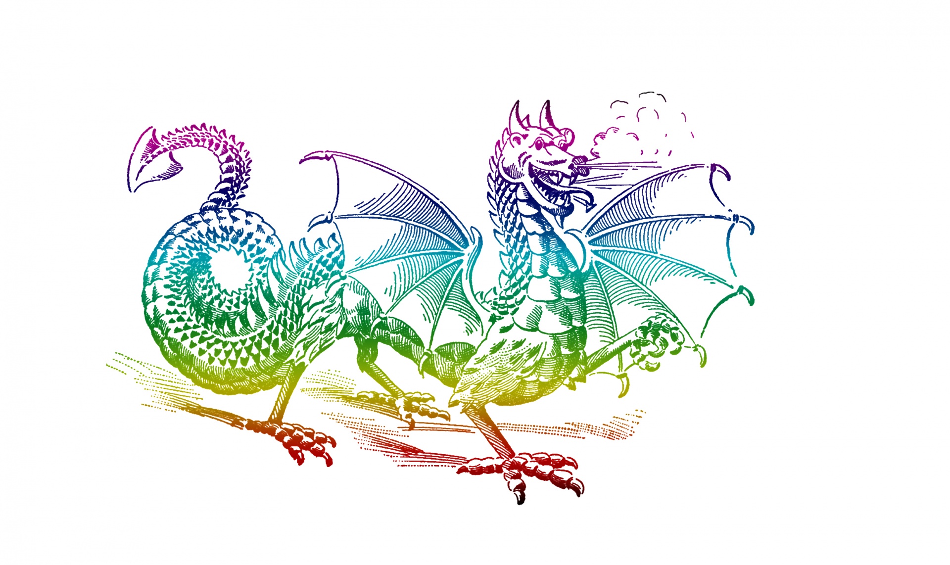 Dragon Rainbow Colors Clipart
