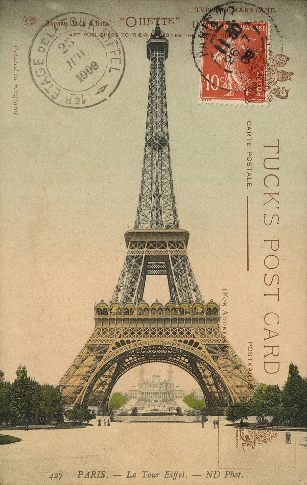 Eiffel Tower Vintage Postcard