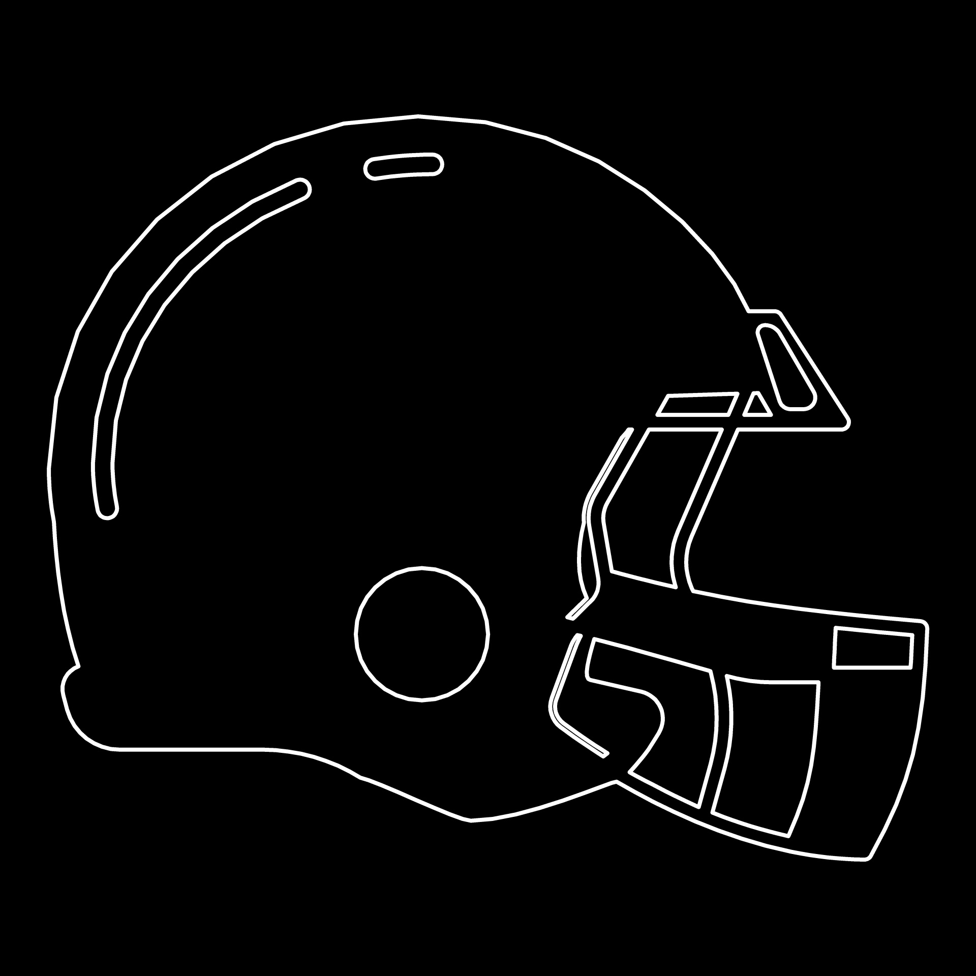 white football helmet on black background