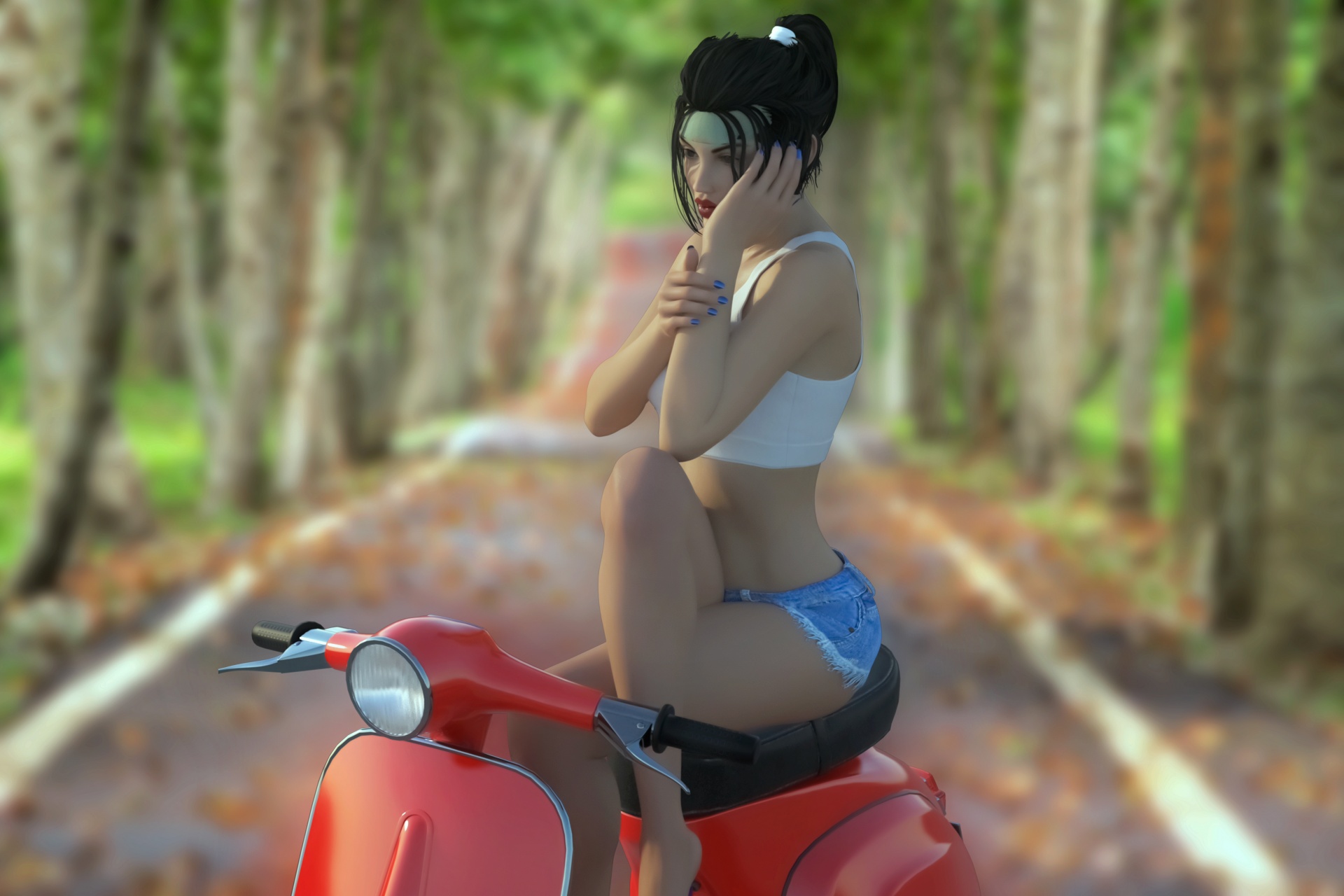 Woman On Scooter