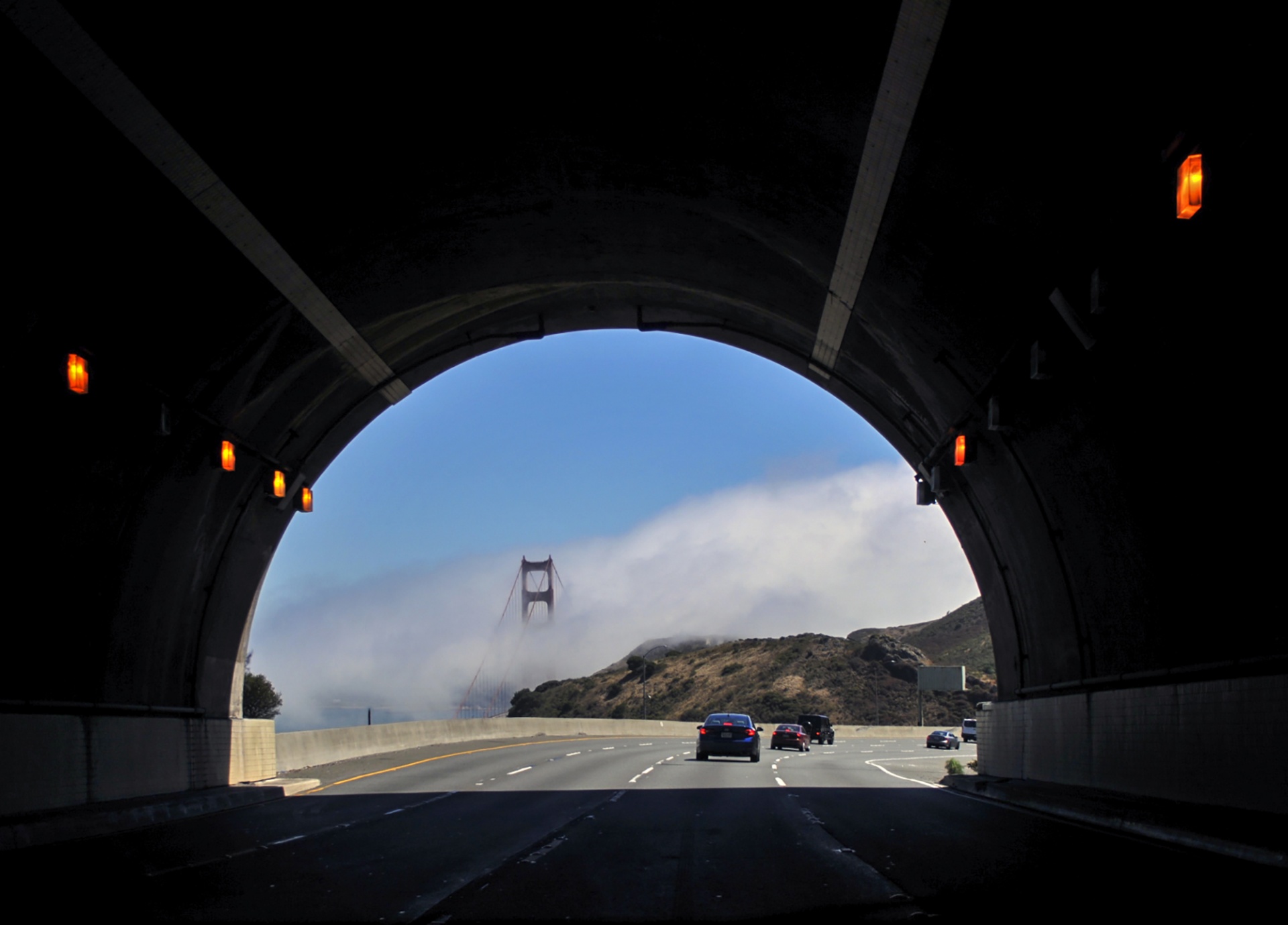 Golden Gate Bridge Through A Tunnel