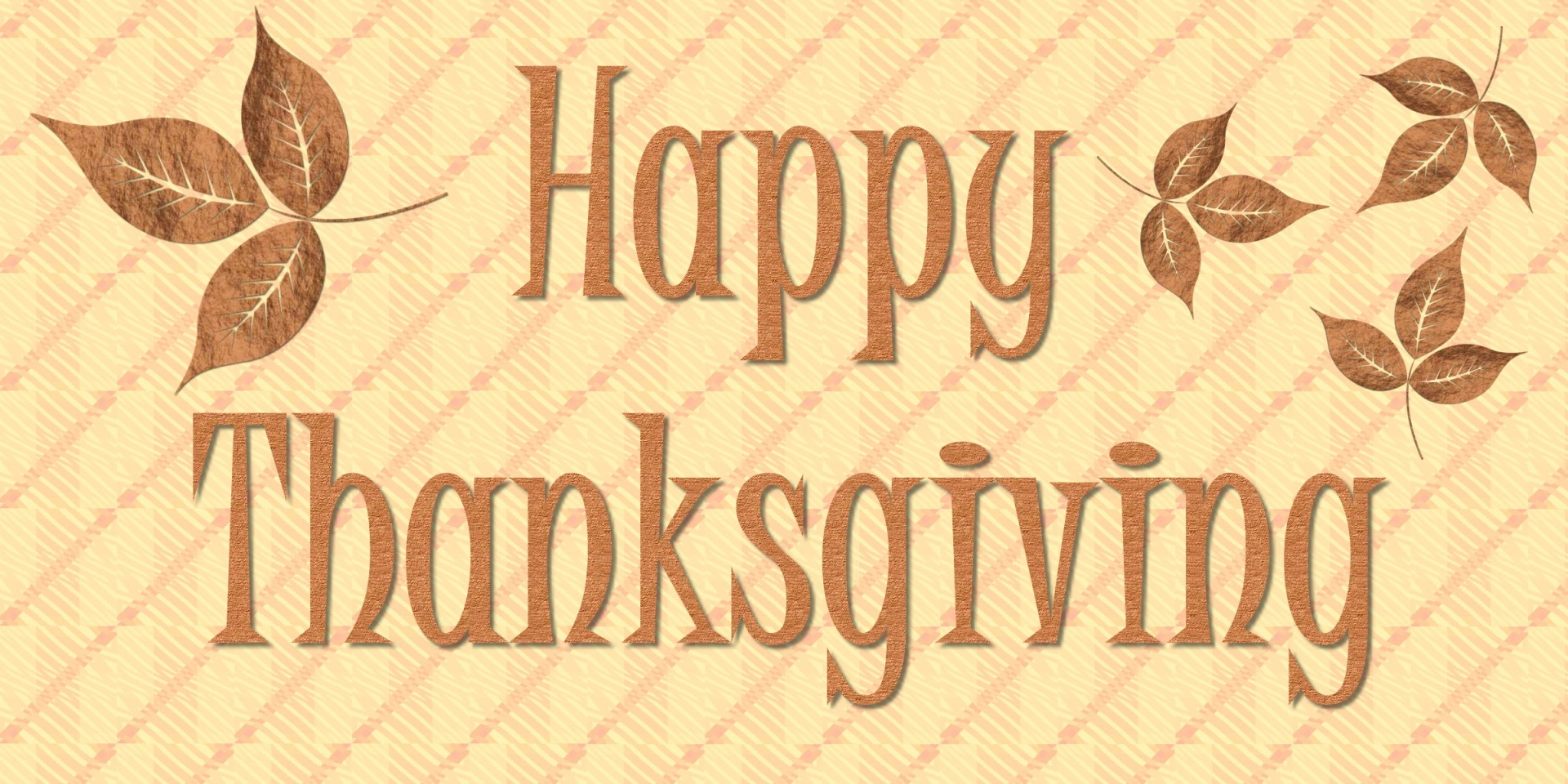 WordArt with the words Happy Thanksgiving stylized brown on a yellow background for scrapbooking or others
