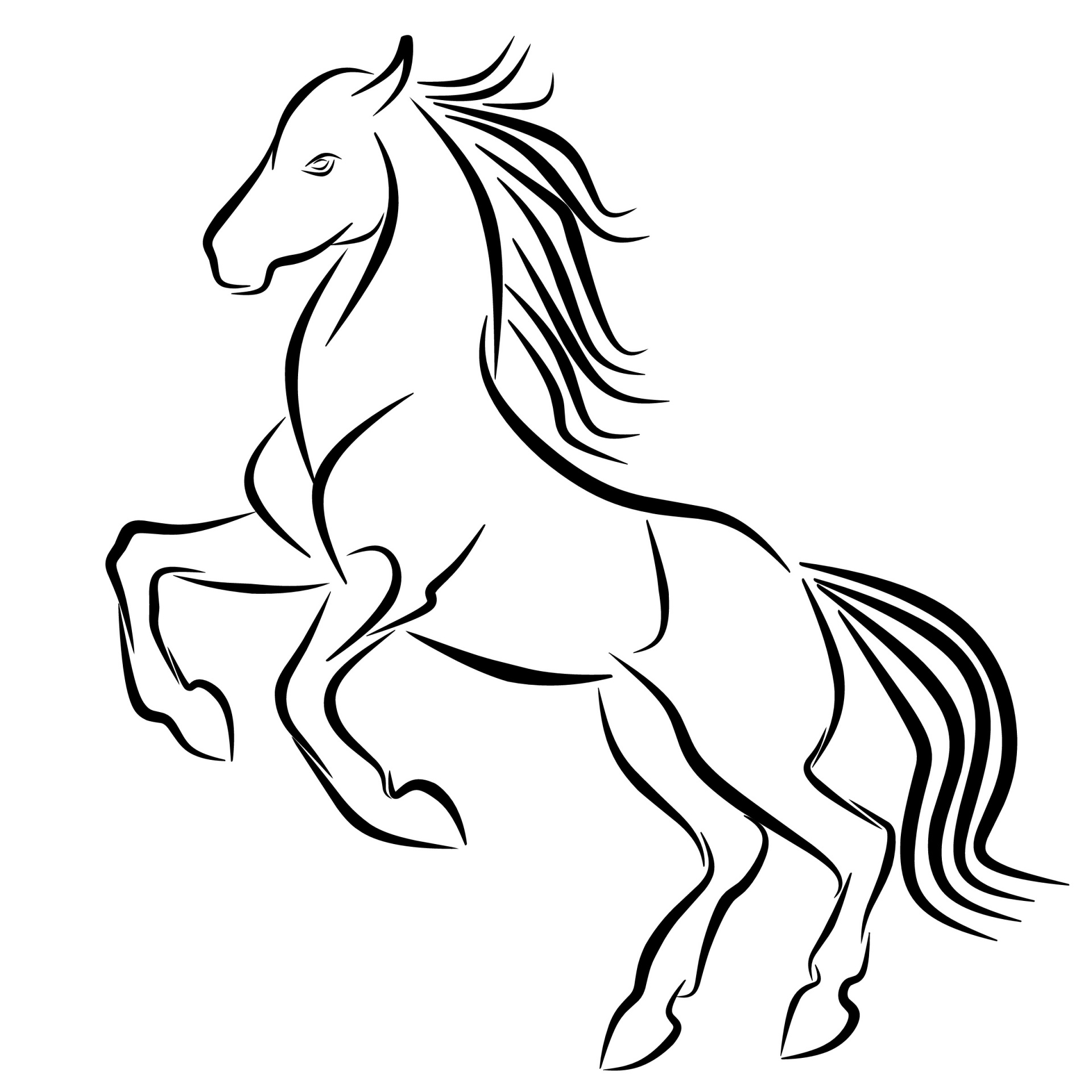 Horse ,tattoo, Logo , Jump , Line,