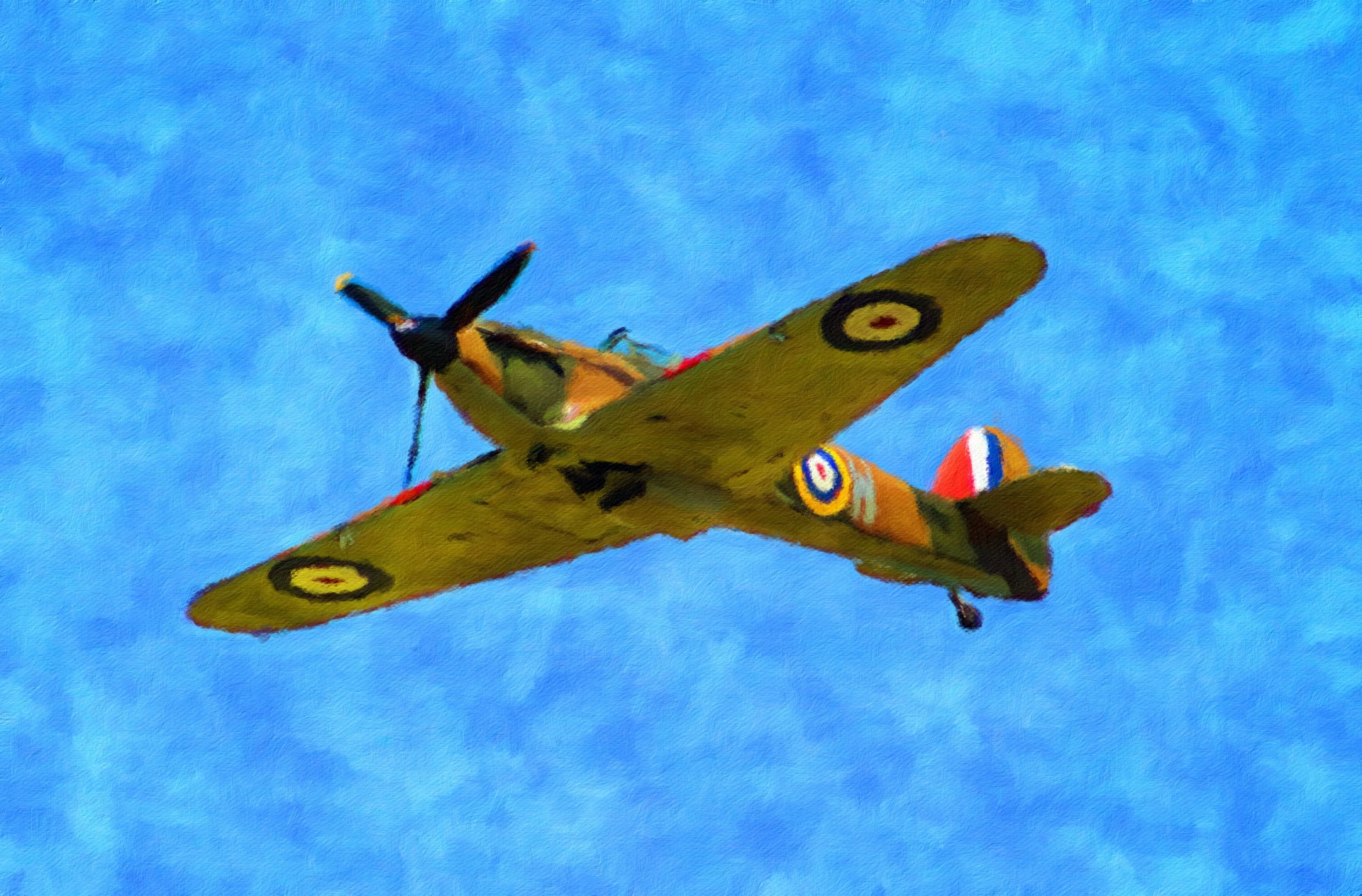Hurricane WW2 Fighter Plane, world war 2 oil painted plane, photo pixbay