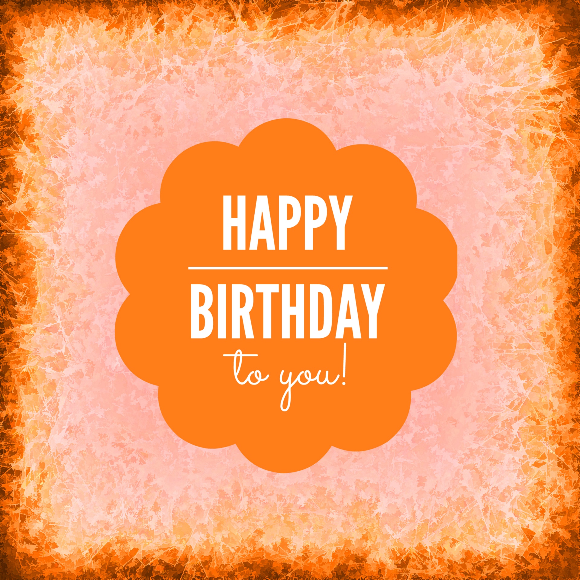 Orange Happy Birthday Card