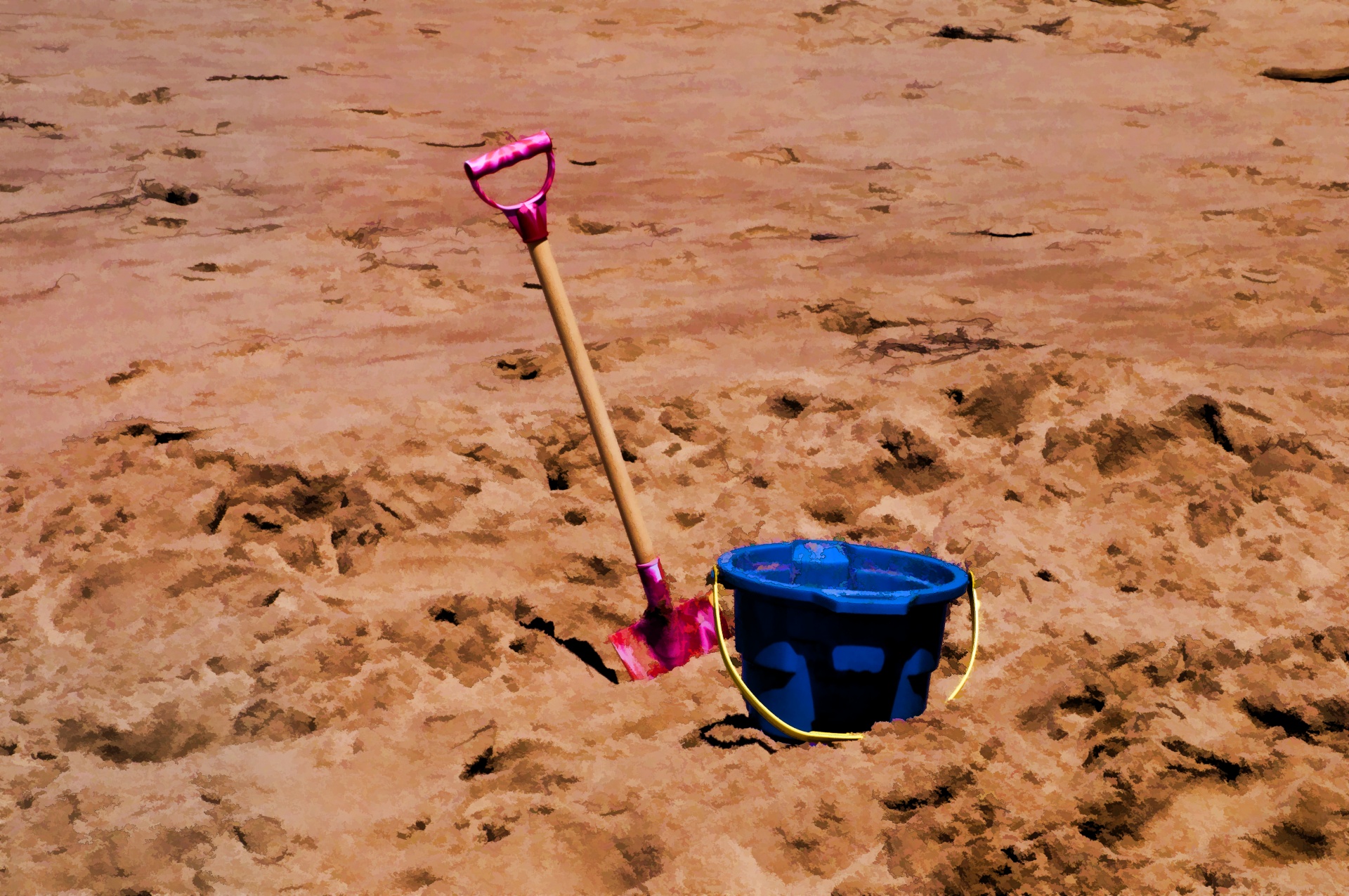 Pail And Shovel In Sand