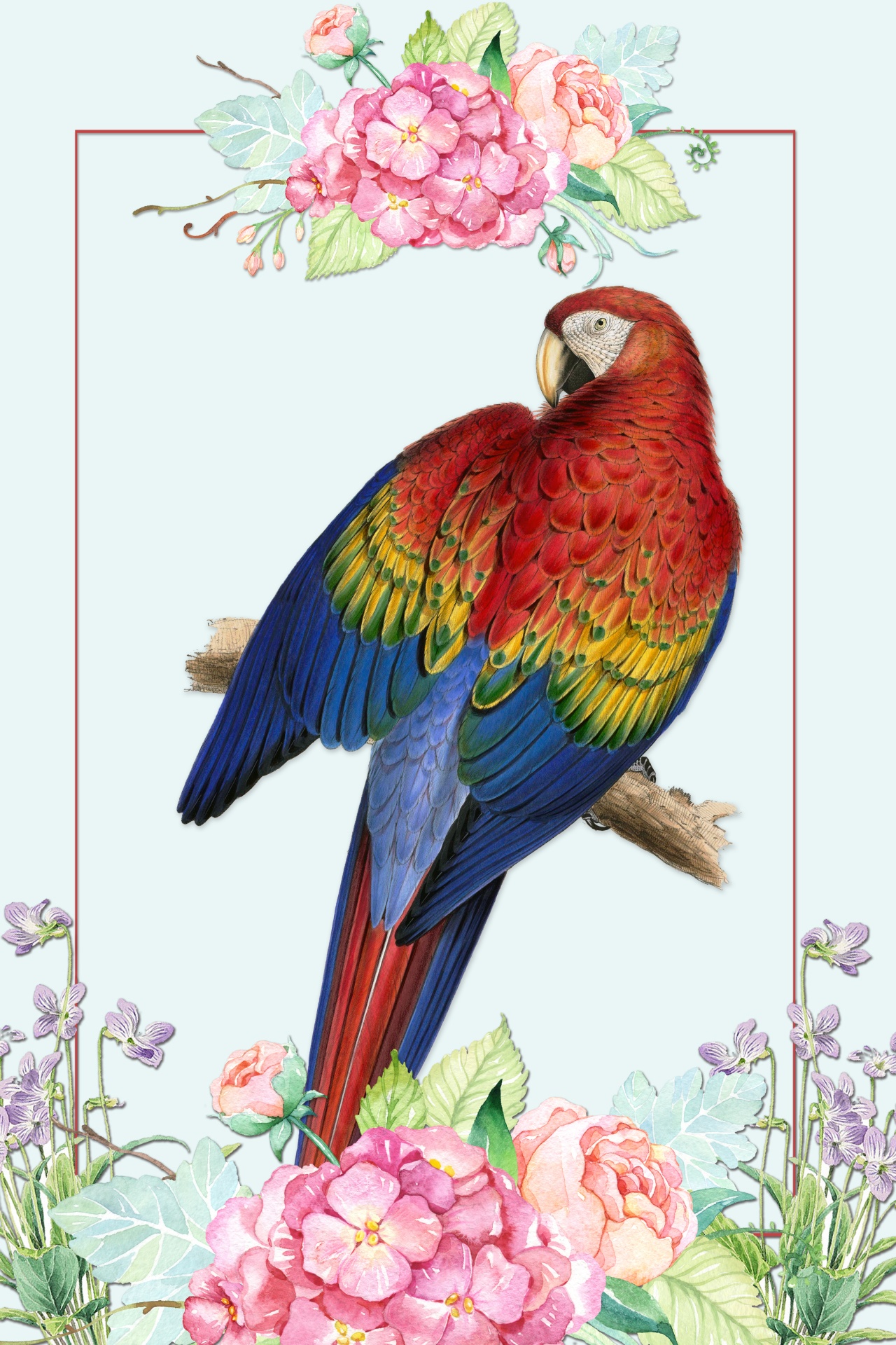 Parrot Floral Illustration