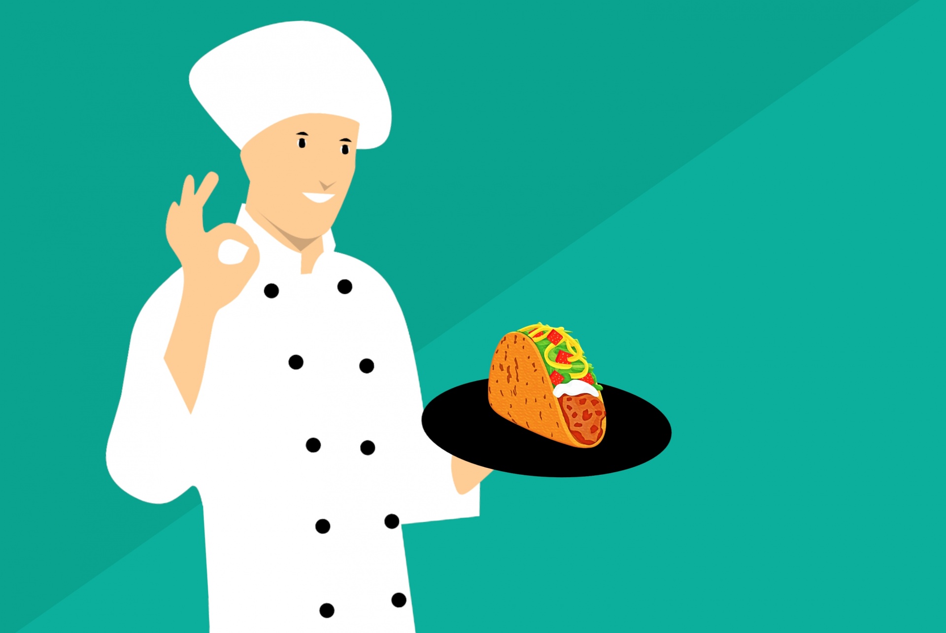 Taco ,chef,cartoon, Kitchen
