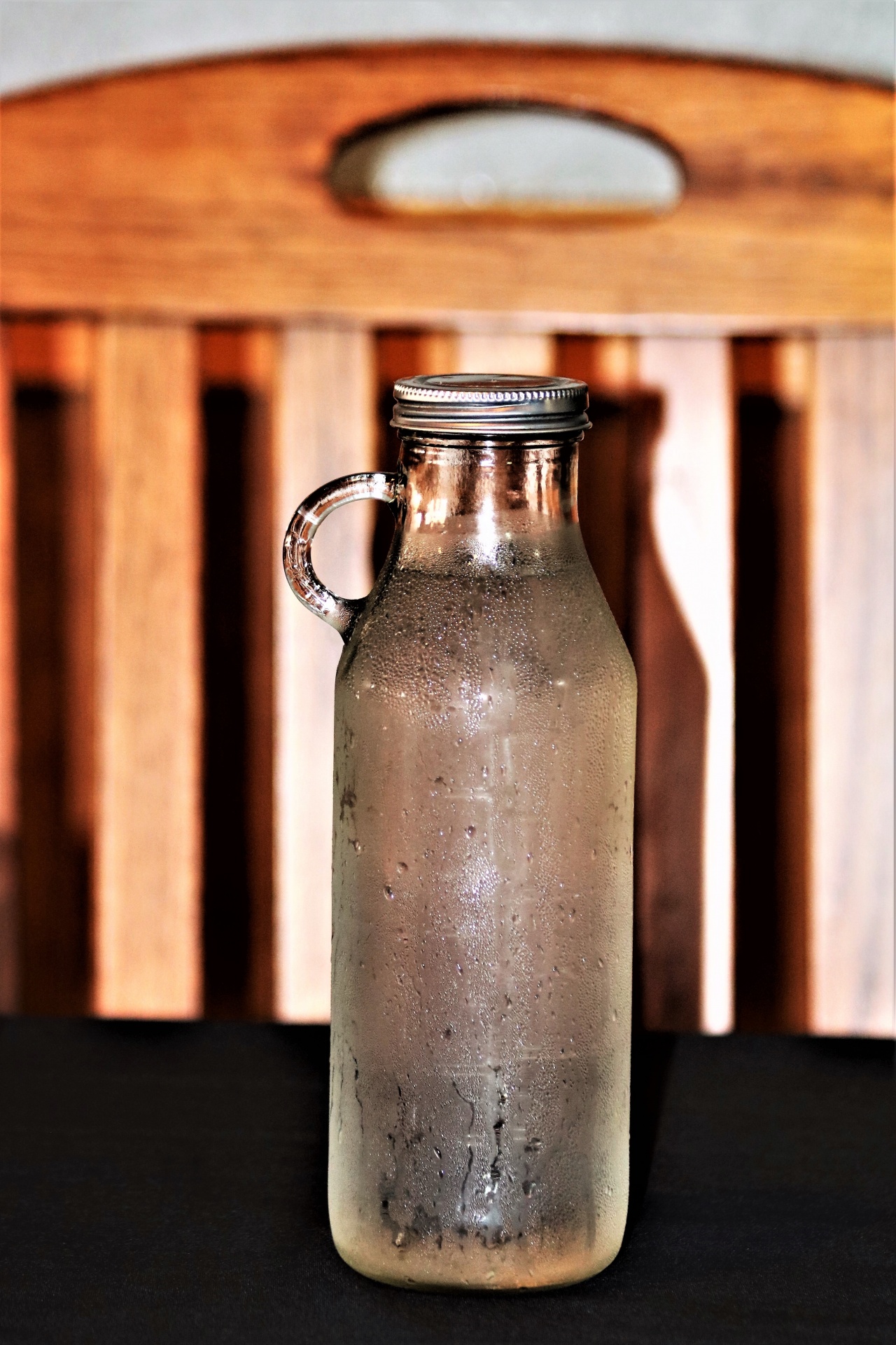 Vintage Glass Jug With Ice Water