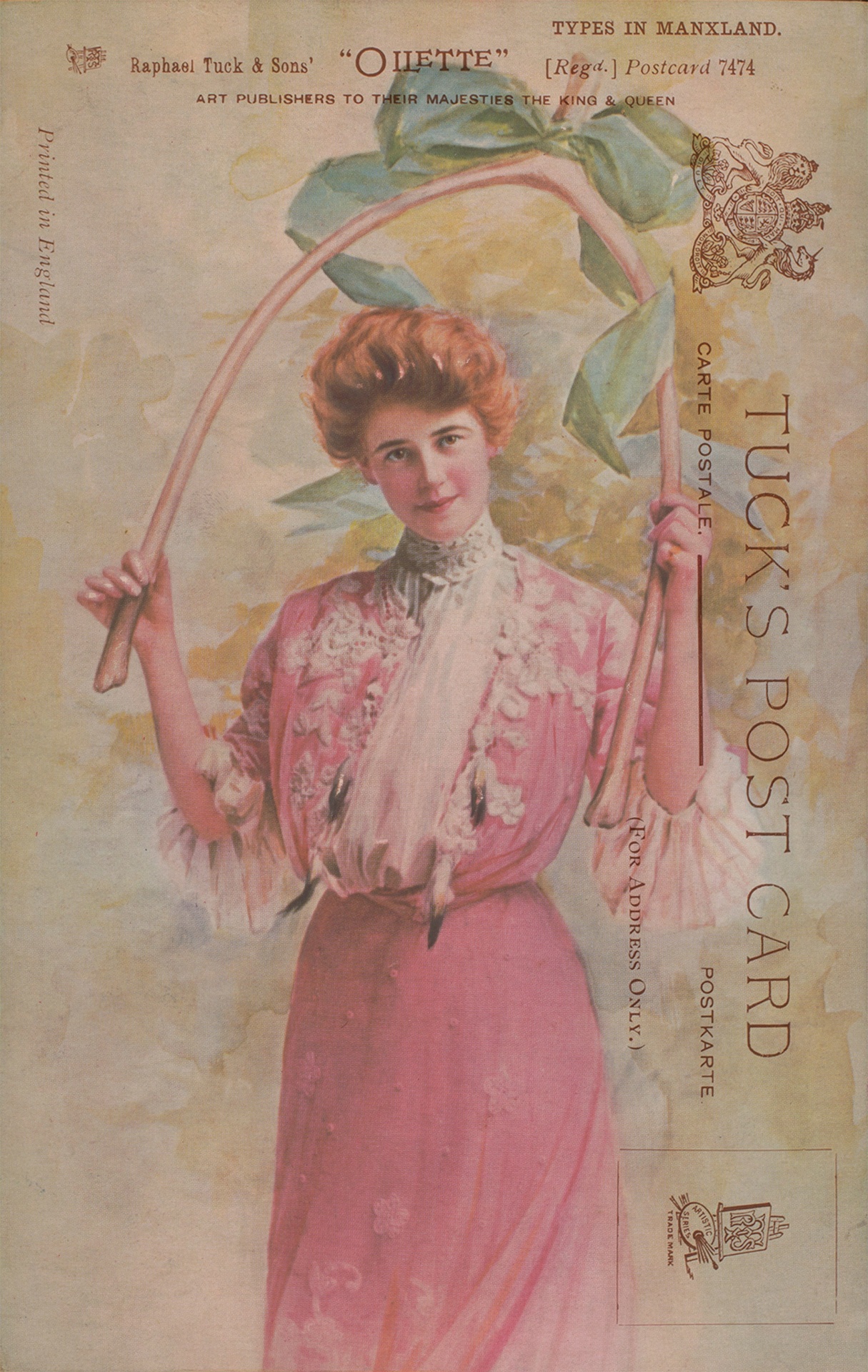 Woman Beautiful Vintage Postcard